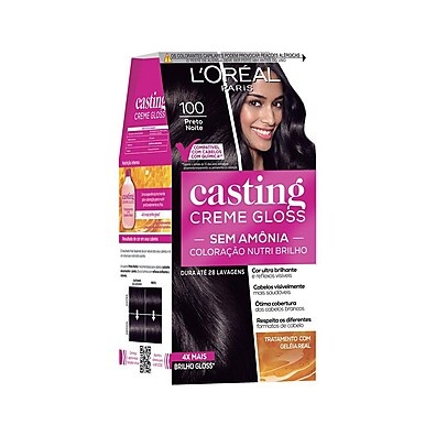 Tintura Casting Creme Gloss Preto Noite 100: Brilho sem amônia