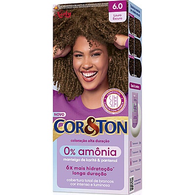 Tintura Cor & Ton 0% Amônia Louro Escuro 6.0: Hidratação e Cor Perfeita