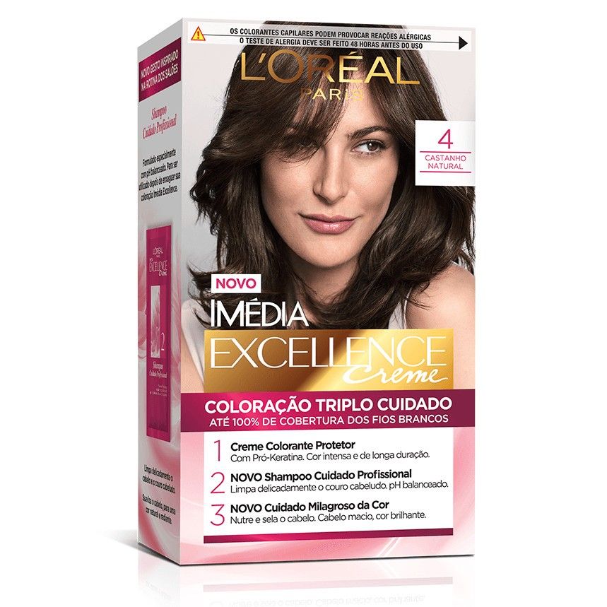 Tintura Excellence L'Oréal 4: Castanho Natural e Brilho!