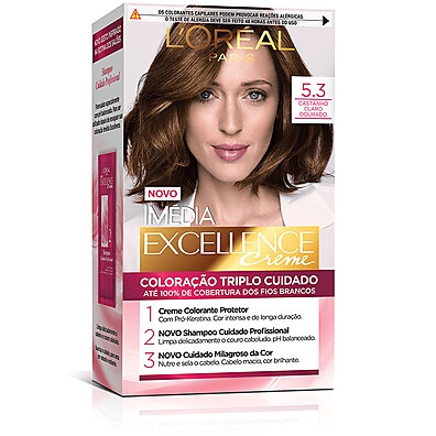 Tintura Excellence L'Oréal 5.3: Castanho Claro Dourado