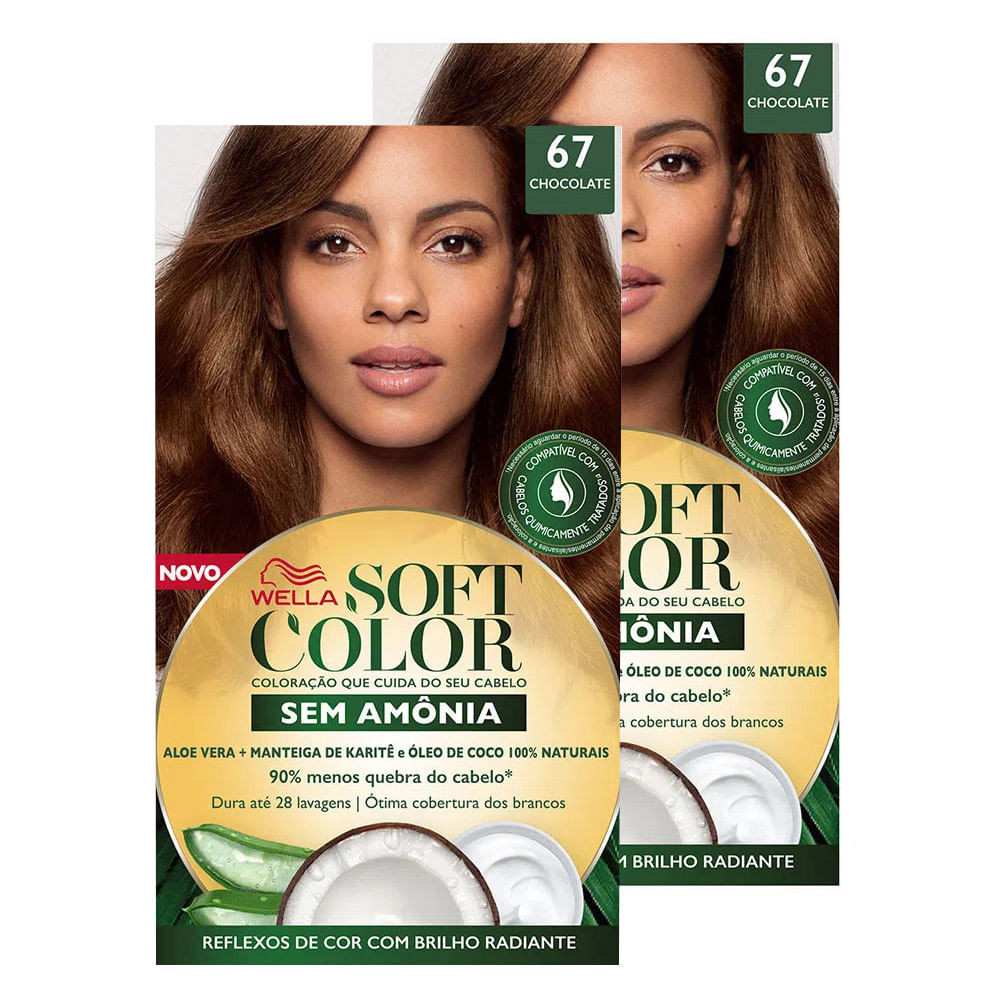 Tintura Soft Color Chocolate: 2 Kits Sem Amônia
