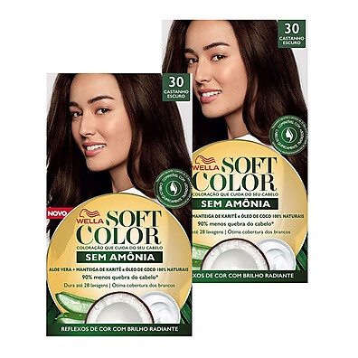 Tintura Soft Color Sem Amônia Castanho Escuro 30 Kit