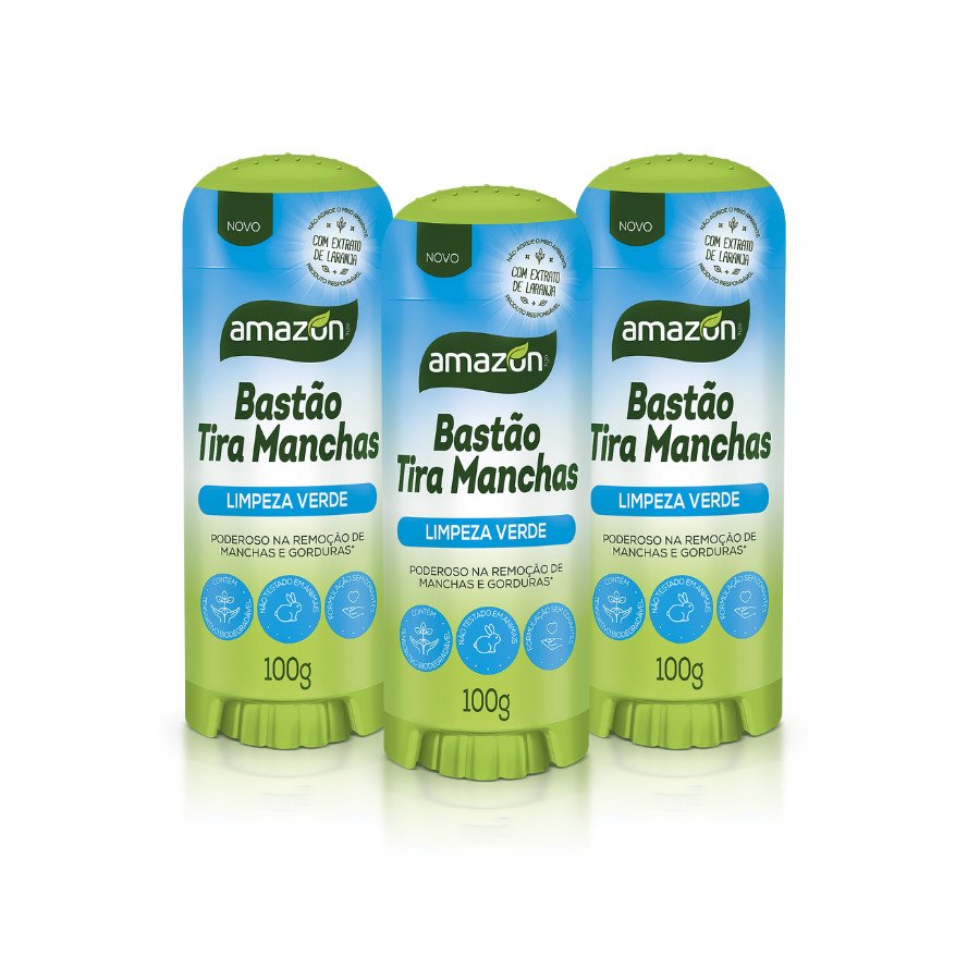 Tira Manchas Amazon: Kit 3 Bastões 100g