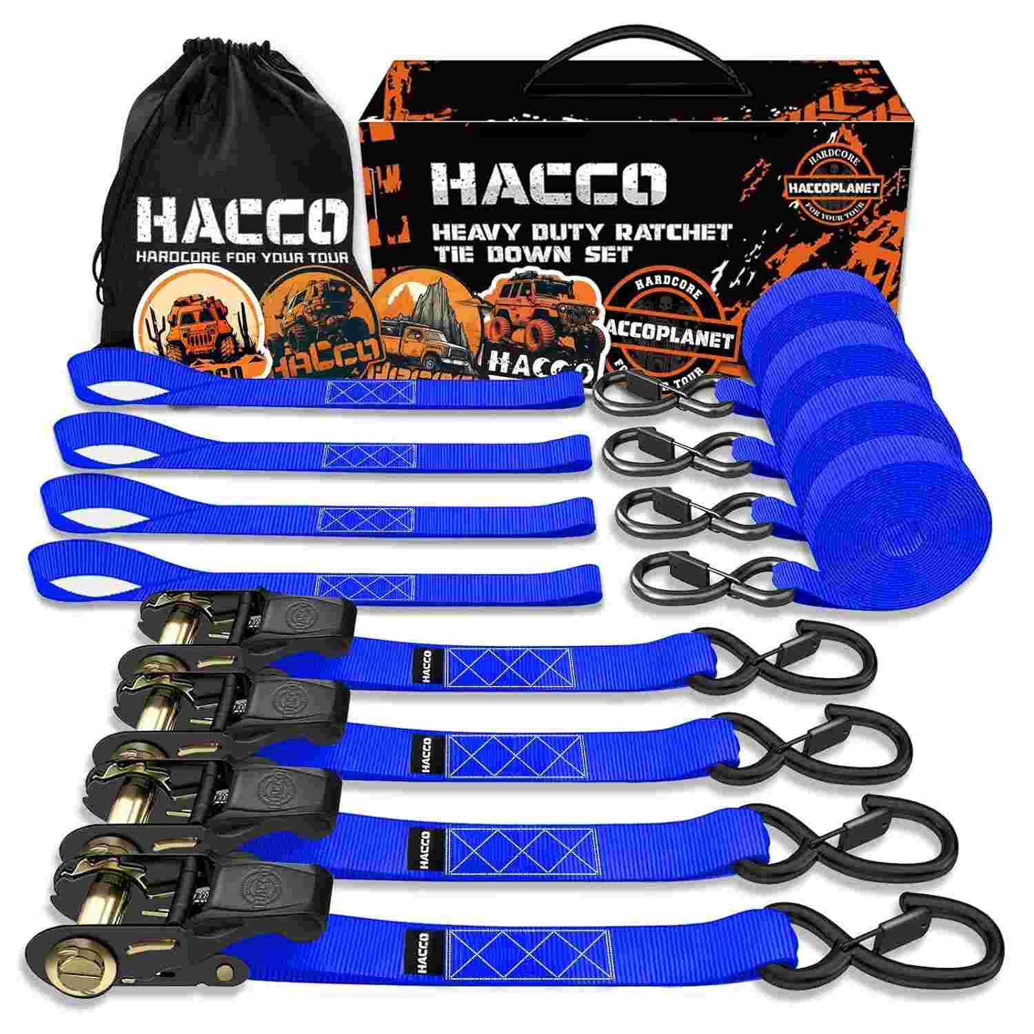 Kit 4 Tiras de Amarração de Catraca Reforçada 2,5cm x 4,9m - Segurança Máxima para sua Carga!