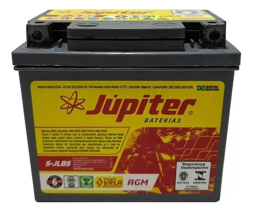 Bateria Júpiter Moto 5lbs: Potência e Confiança para sua Honda CG 125/150 Titan Fan