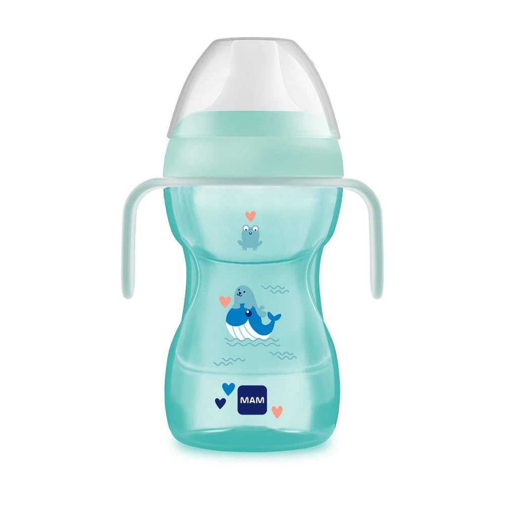 Copo MAM Fun to Drink 270ml Azul - Transição Perfeita para Bebês Aprenderem a Beber