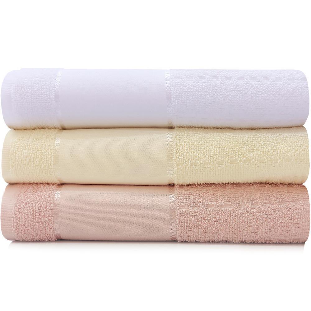 Toalha de Banho Bordável: Kit 3 Peças 100% Algodão