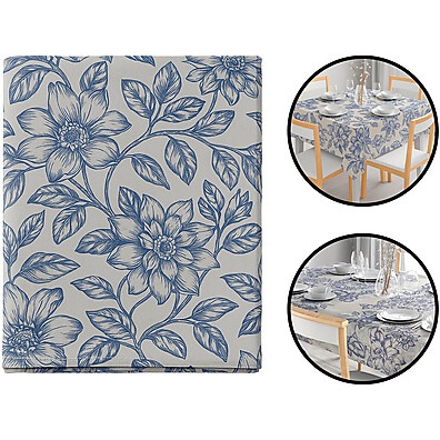 Toalha de Mesa Azul Estampada: Proteja e Decore!