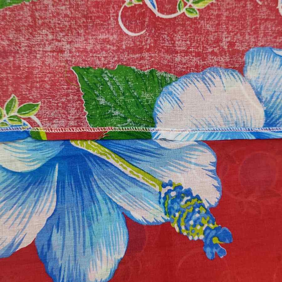 Toalha de Mesa Chita Flor Vermelho 70x70cm Rizzo