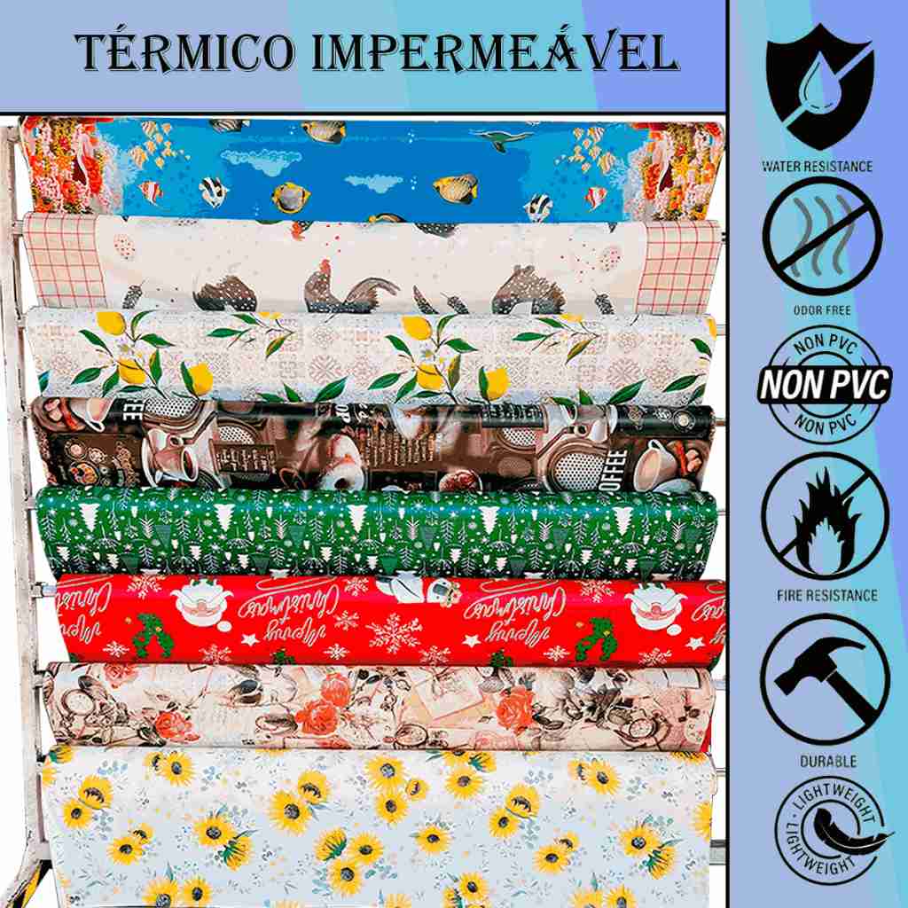 Toalha de Mesa Plástica Térmica Impermeável 0,50x1,40m – Prática e Resistente