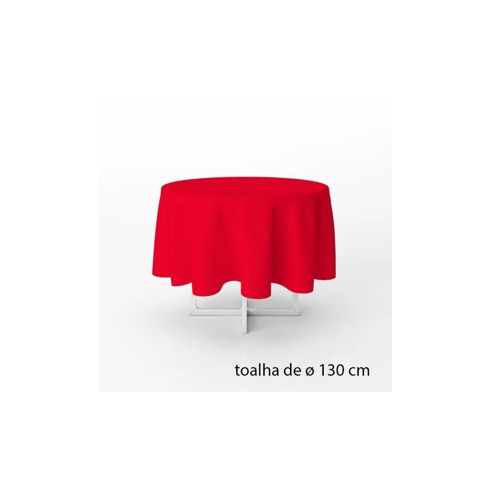 Toalha de Mesa Redonda TNT 130cm: Vermelha e Prática!