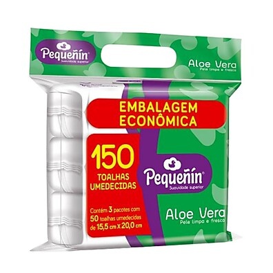 Toalha Umedecida Pequenin Aloe Vera: Limpeza Suave!