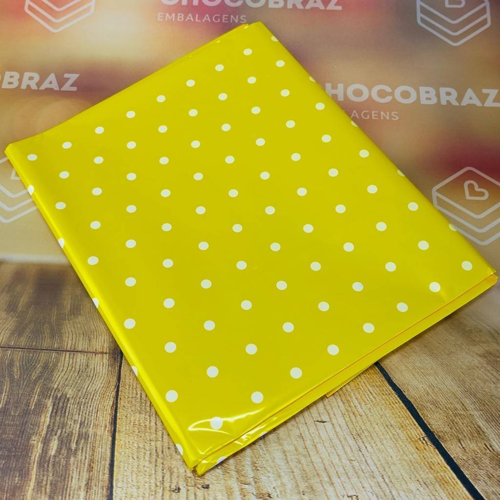 Toalhas de Mesa Poá Amarelo e Branco: Festa Elegante!