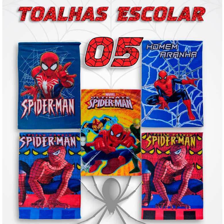 Toalhas Escolares Infantis Homem Aranha Spider Man