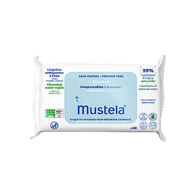 Toalhas Umedecidas Mustela Compostáveis – Limpeza Suave Sem Perfume