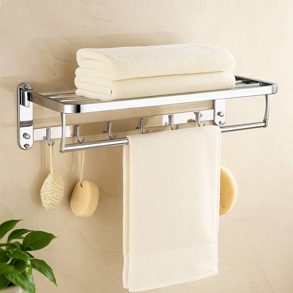 Toalheiro Inox Duplo 60cm: Organize seu Banho!