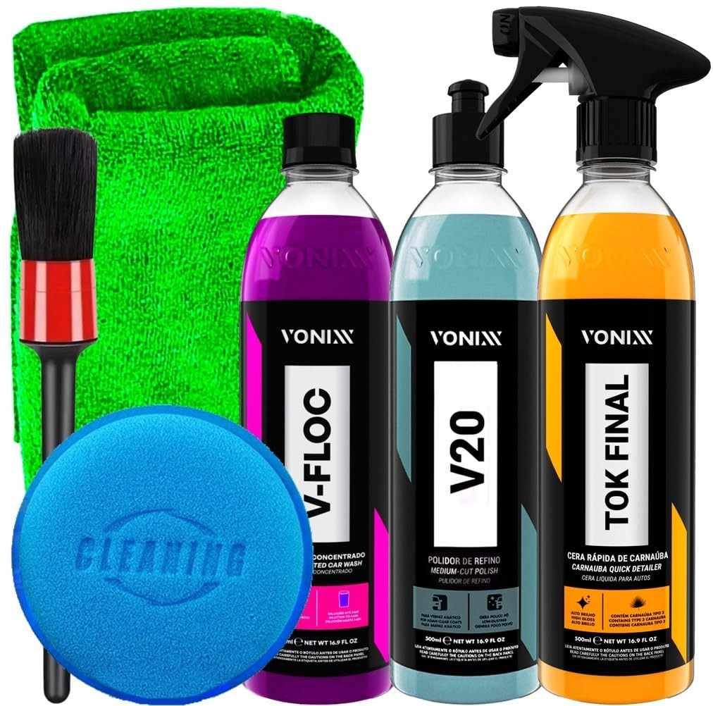 Kit Completo Vonixx Tok Final: Shampoo, Polidor e Carnaúba para um Brilho Impecável