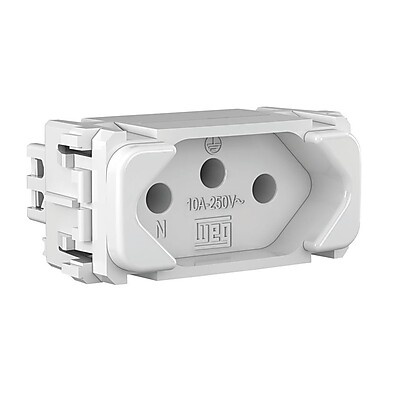 Tomada 2P+T 10A 250V Branca Compose WEG – Moderna e Segura