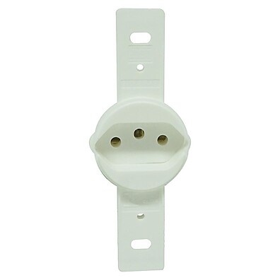 Tomada Embutir Redonda 10A 250V 2P+T Branca Weg – Sem Placa
