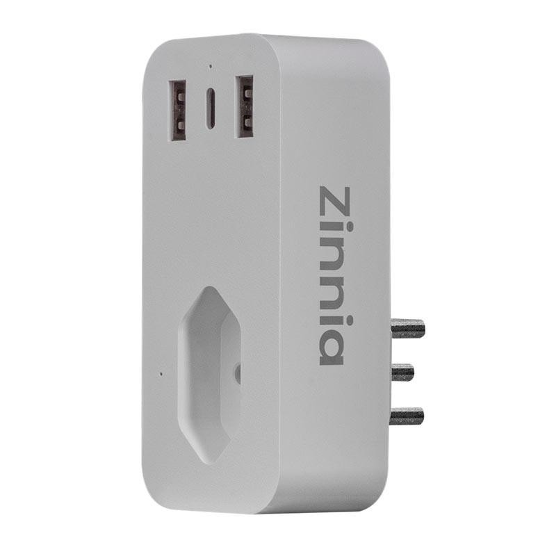 Tomada Smart Zinnia USB/Type-C: Controle Inteligente com App