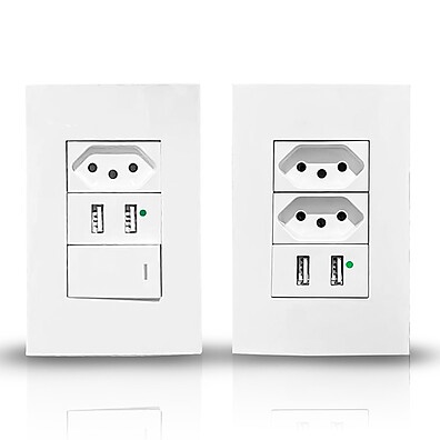Tomada USB 2 Portas + Tomada 10A: Carregue 2 Celulares na Parede!