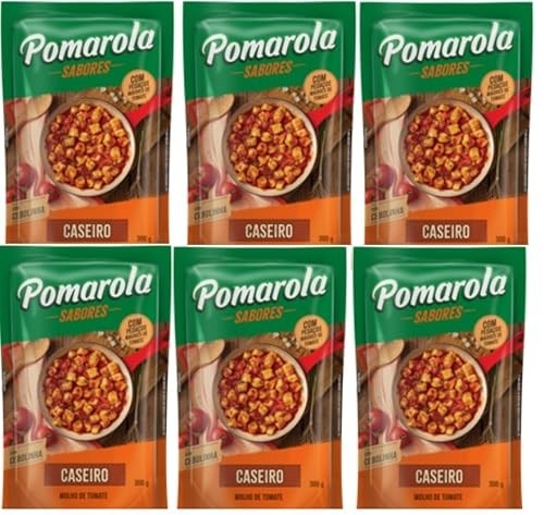 6 Pacotes de Molho De Tomate Pomarola Caseiro Sache 300g