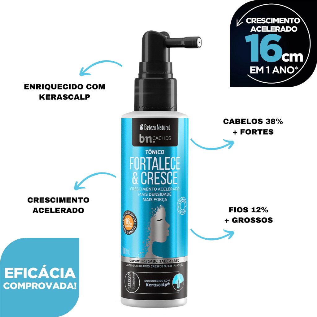 Tônico Capilar Beleza Natural: Cresce até 16 cm em 1 Ano