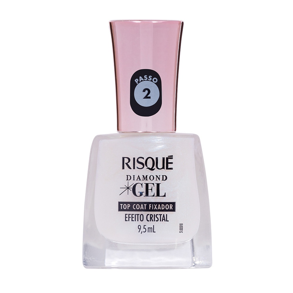 Top Coat Diamond Gel Risqué: Brilho Cristal + Durabilidade
