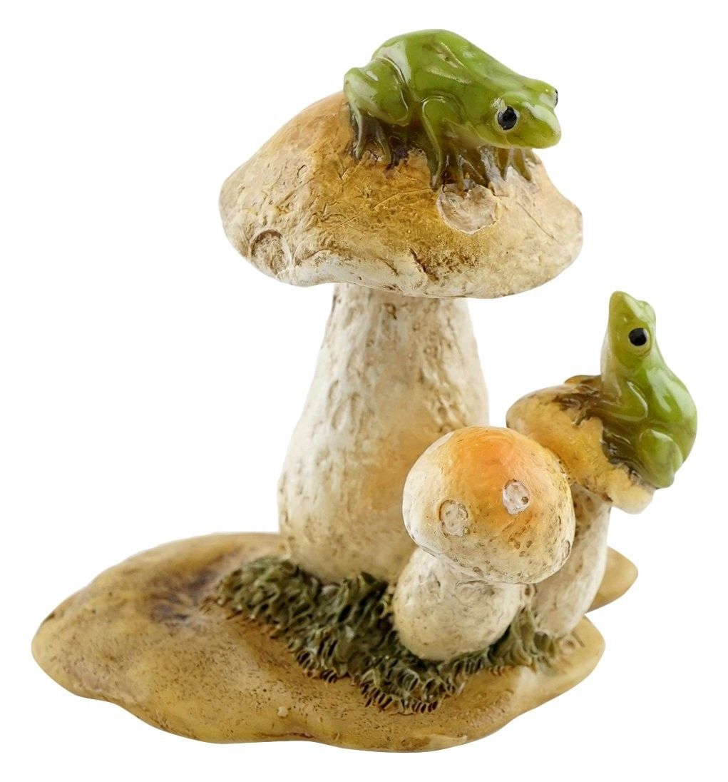 Top Collection Estátua Miniatura de Sapos em Cogumelos - Decoração Encantadora para Jardim e Fadas