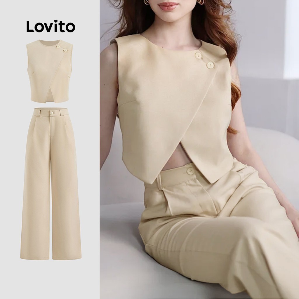 Top ou Calça Lovito Elegante: Divisão Frontal