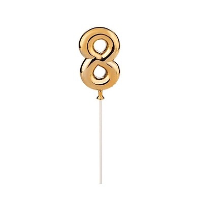 Topo de Bolo Dourado Número 8: Transforme sua Festa