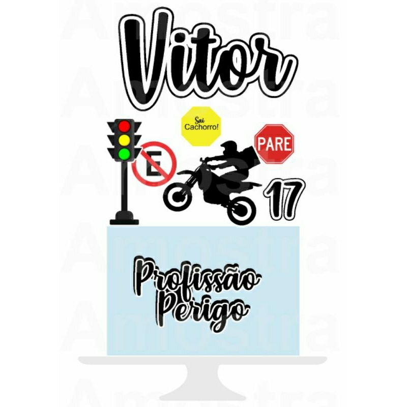 Topo de Bolo Motoboy Personalizado: Decore com Estilo e Qualidade!