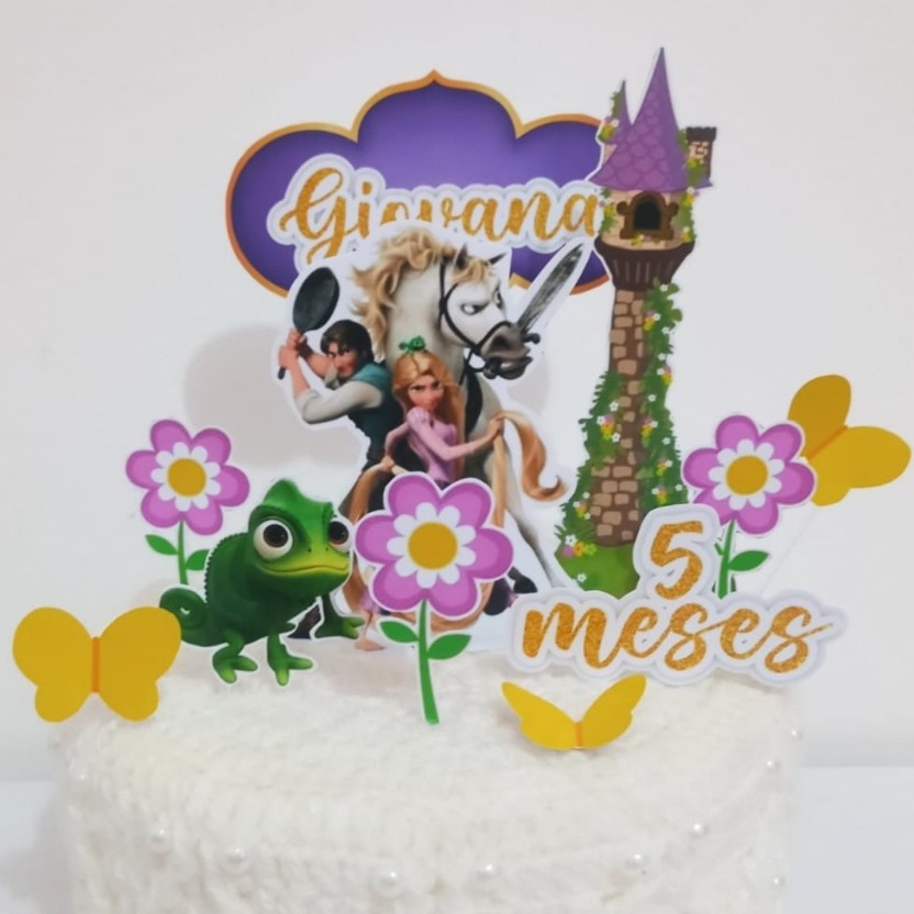 Topo Rapunzel Enrolados: Magia no Seu Bolo! ✨