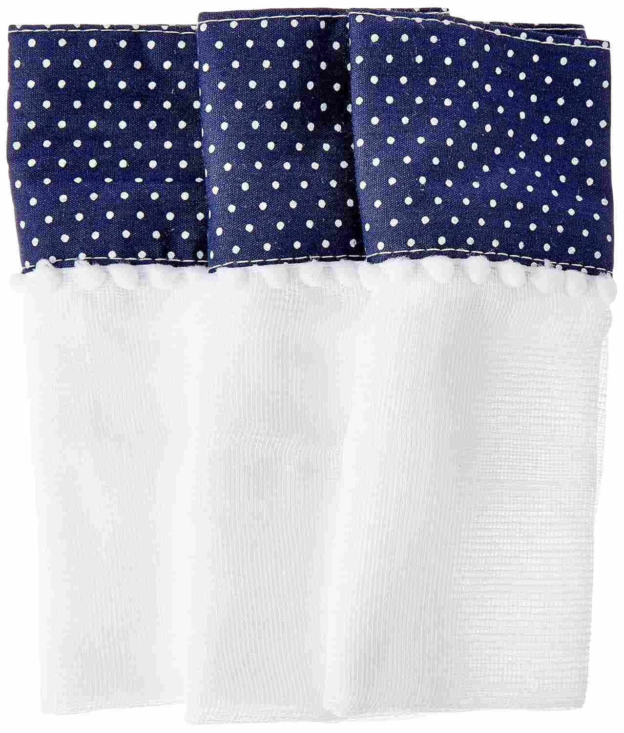 Baby Deluxe Babete Fralda 3 Peças Marinho Poá - Toque Macio, Lavável e Antialérgico