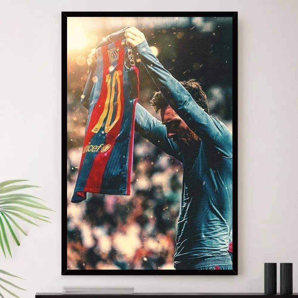 Quadro Messi Camisa 10 - Moldura Premium A4 23x33cm - Decoração Torcida Futebol