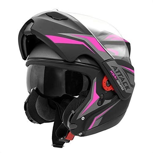 Capacete Robocop Pro Tork New Attack HSA Preto e Rosa: Estilo e Segurança para Você!