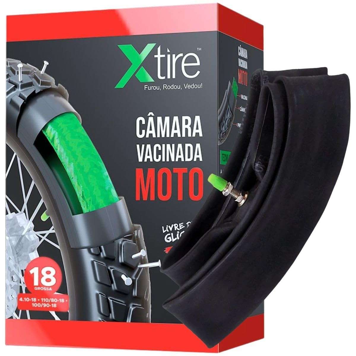 Câmara de Ar Xtire Vacinada Aro 18: Proteção Automática para XRE 300, Tornado e Mais!