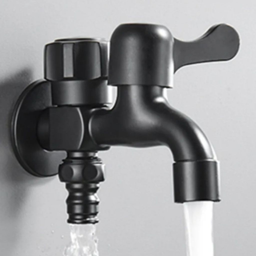 Torneira de Aço Inox Preta para Lavanderia e Jardim