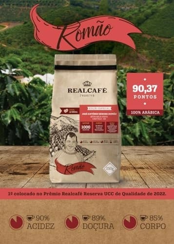 CAFÉ ESPECIAL TORRADO E MOÍDO REALCAFÉ RESERVA EDIÇÃO LIMITADA JOSÉ ANTÔNIO DEBONA ROMÃO - 90,37 PONTOS - 250G