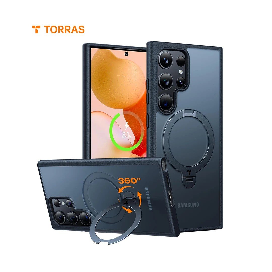 Torras S24 Ultra: Capa com Suporte Magnético 360°