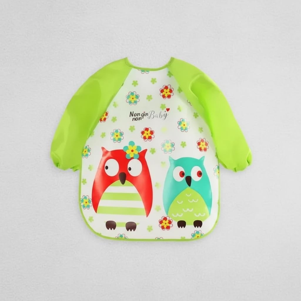 Babador Blusa com Manga Longa Impermeável para Bebês - Proteção Total na Hora da Comida