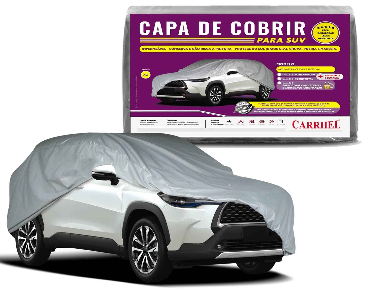 Capa Automotiva SUV XG Impermeável Forrada e Respirável - Proteção Total!