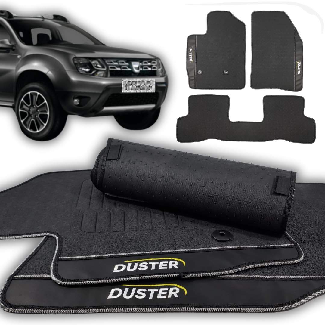 Conjunto 3 Tapetes Automotivos Emborrachados Duster 2016-2025 - Proteção Total
