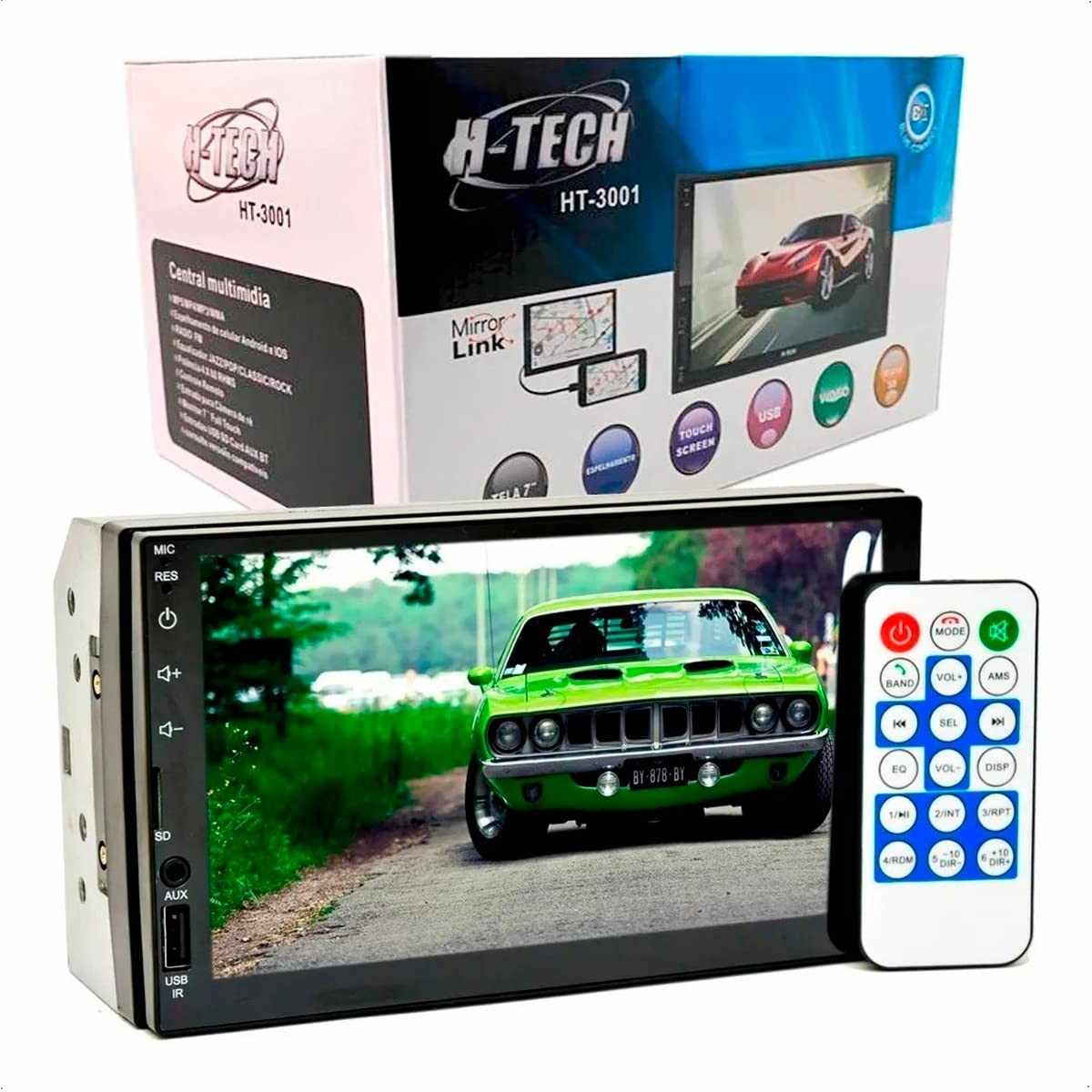 Central Multimídia H-Tech HT-3001: Som Automotivo com Tela 7" e Conectividade Total