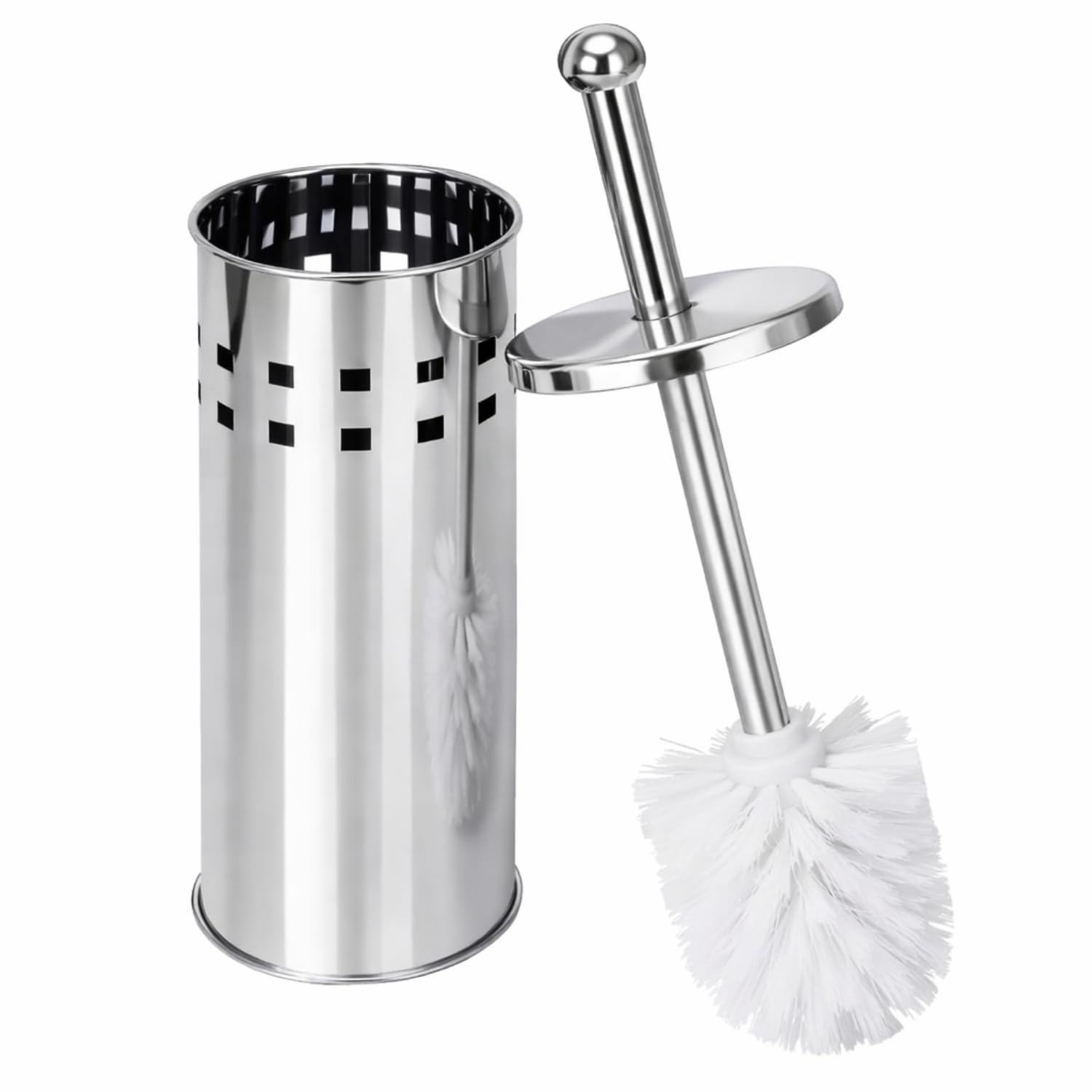 Escova Sanitária com Suporte em Aço Inox - Design Moderno e Higiene Total para Banheiros