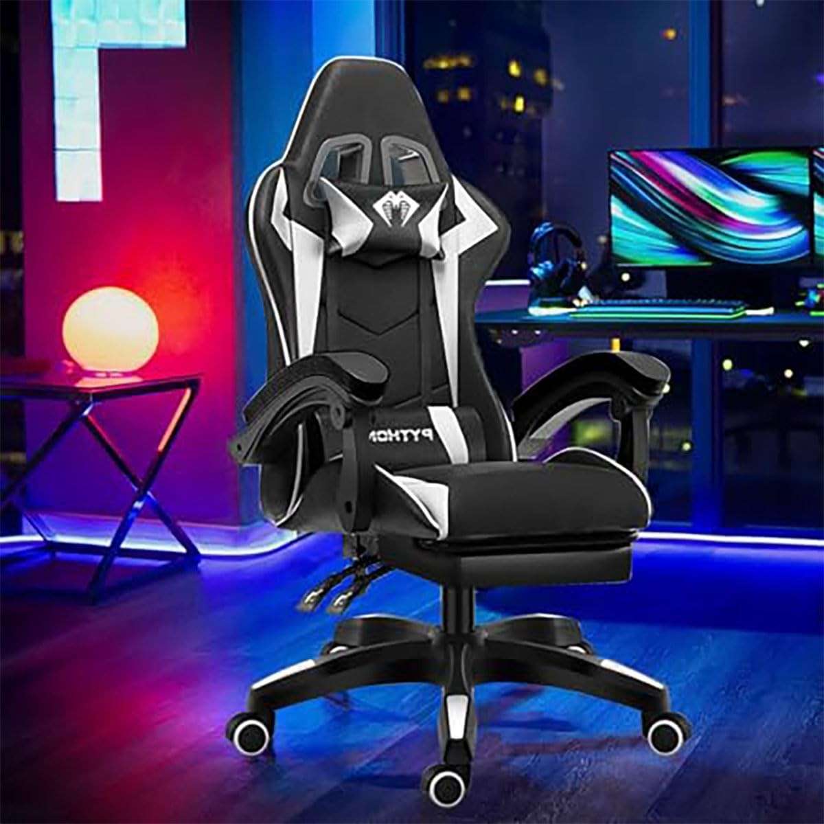 total-pes-os-branco-conforto-gamer-com-para-ergonomica-cadeira-em-a-apoio-a