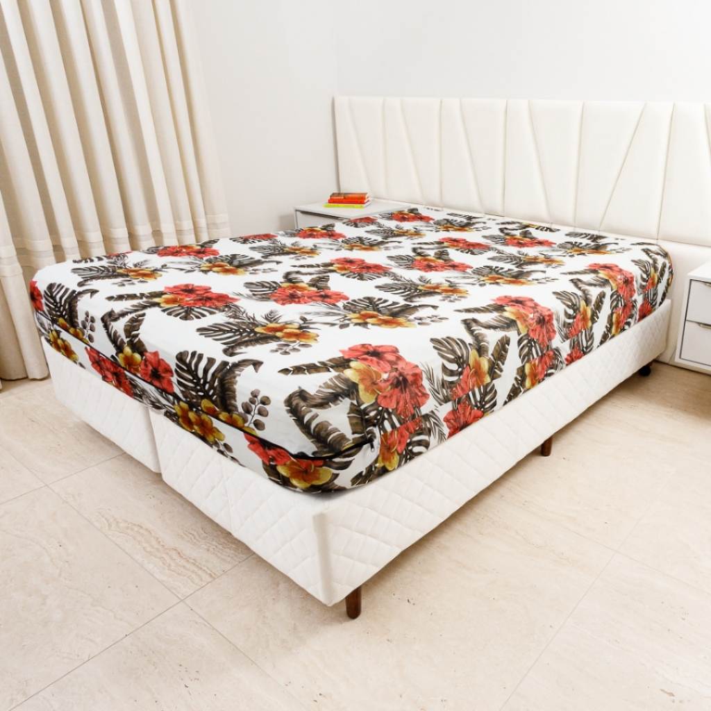 Capa Queen Malha Gel Estampada: Conforto e Proteção Total