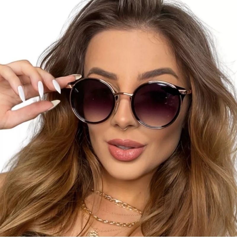 Óculos de Sol Redondos UV400 874 – Estilo e Proteção Total