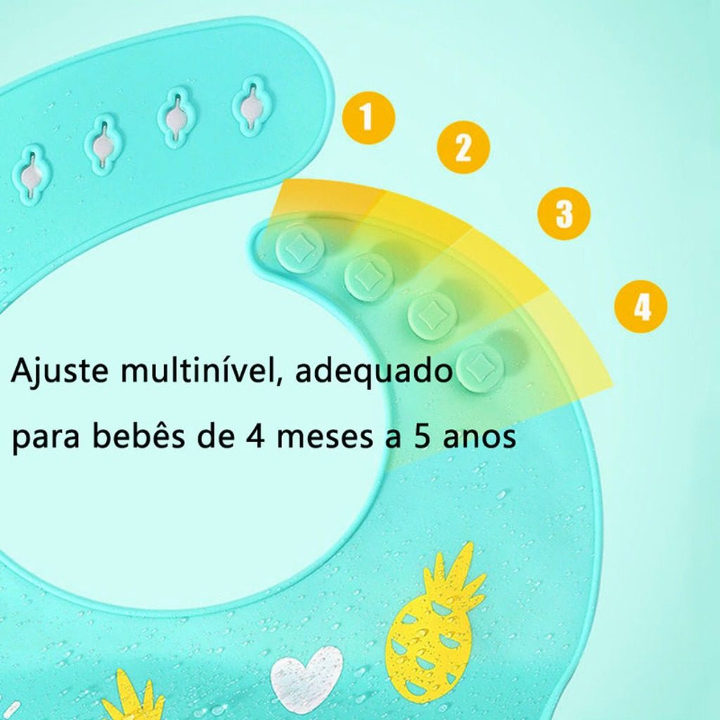 Babador de Silicone 3D para Bebê: Limpeza Fácil e Proteção Total