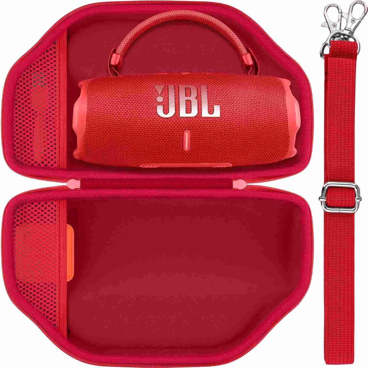 Capa Rígida Baval Premium para JBL Charge 6/5: Proteção Total e Estilo Vermelho